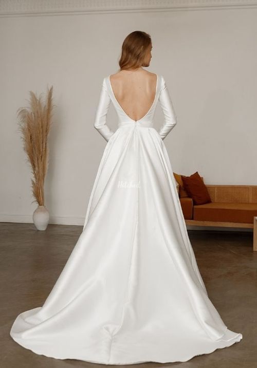 Mikado Wedding Dress Ester With Long Sleeves Wedding Dress From Olivia