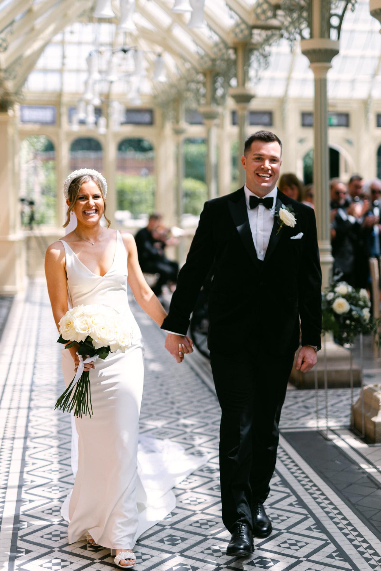 Bride and groom wedding processional