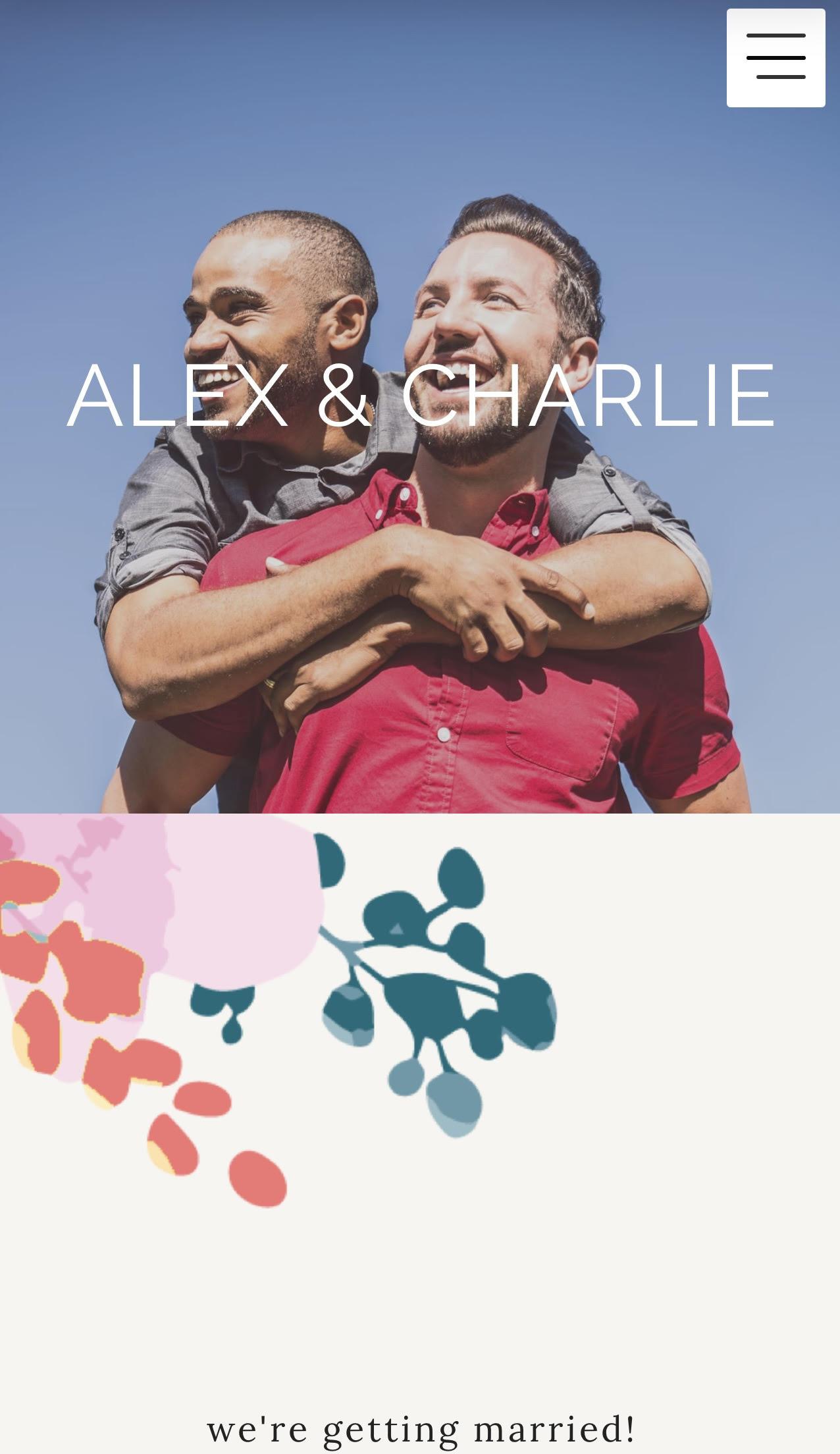 Watercolour Florals Hitched wedding website 