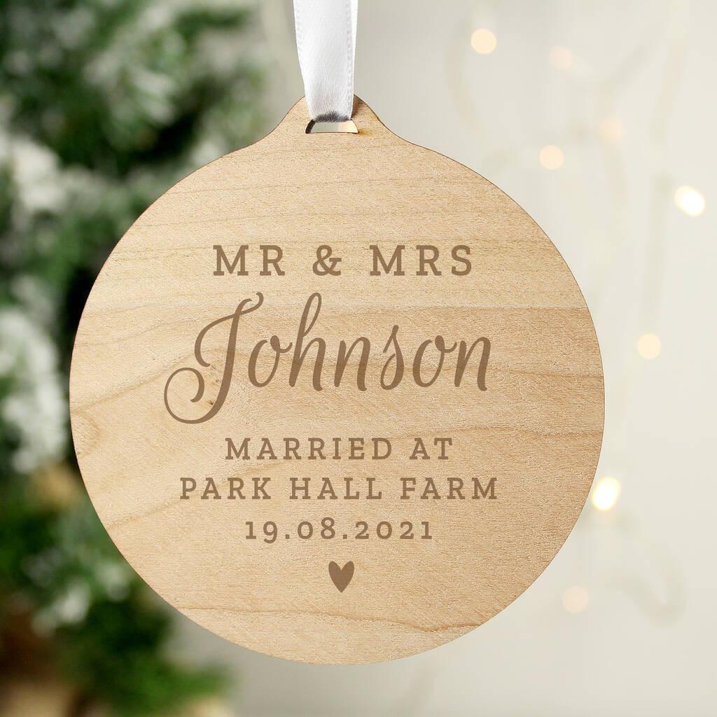 First Christmas married tree ornament