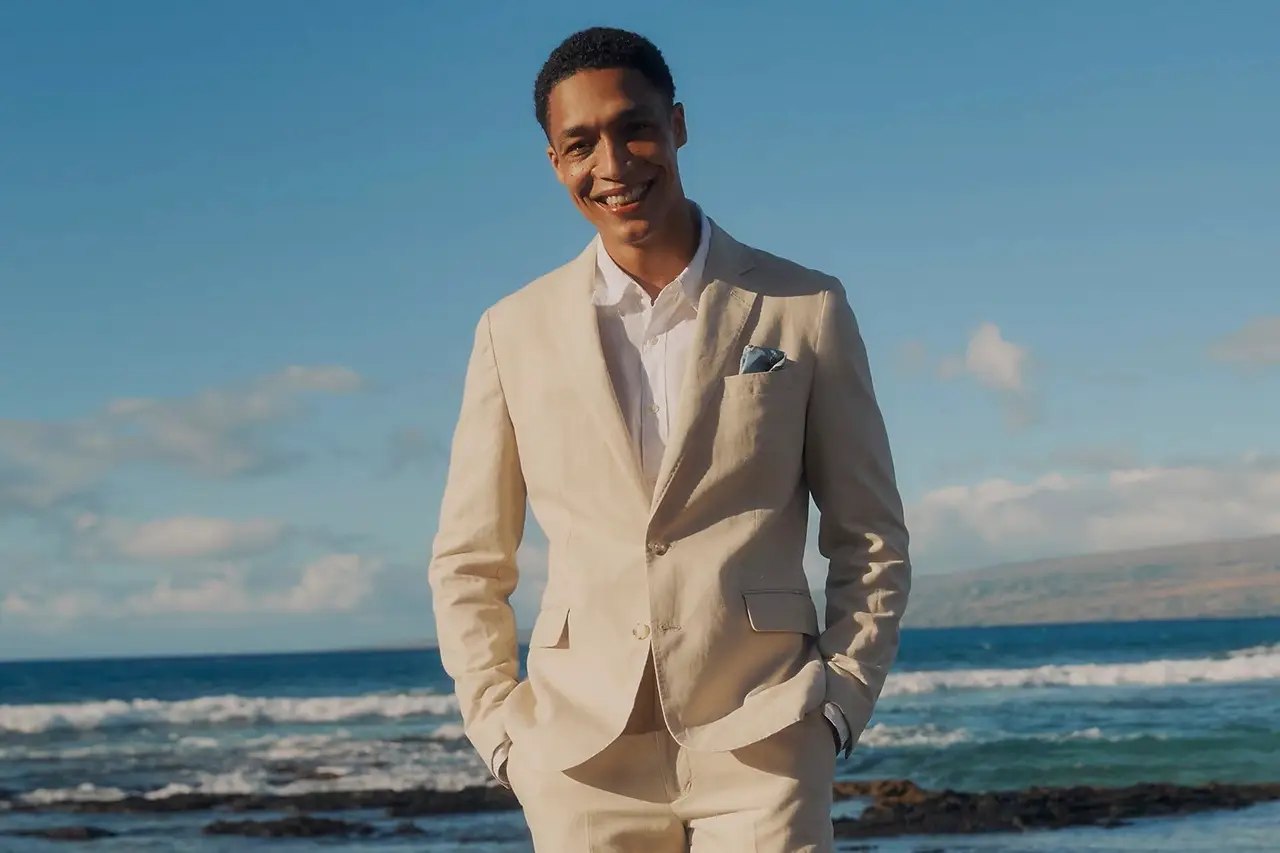 Men White 3 Piece Suit Beach Wedding Suit Formal Wear Suits Sainly– SAINLY