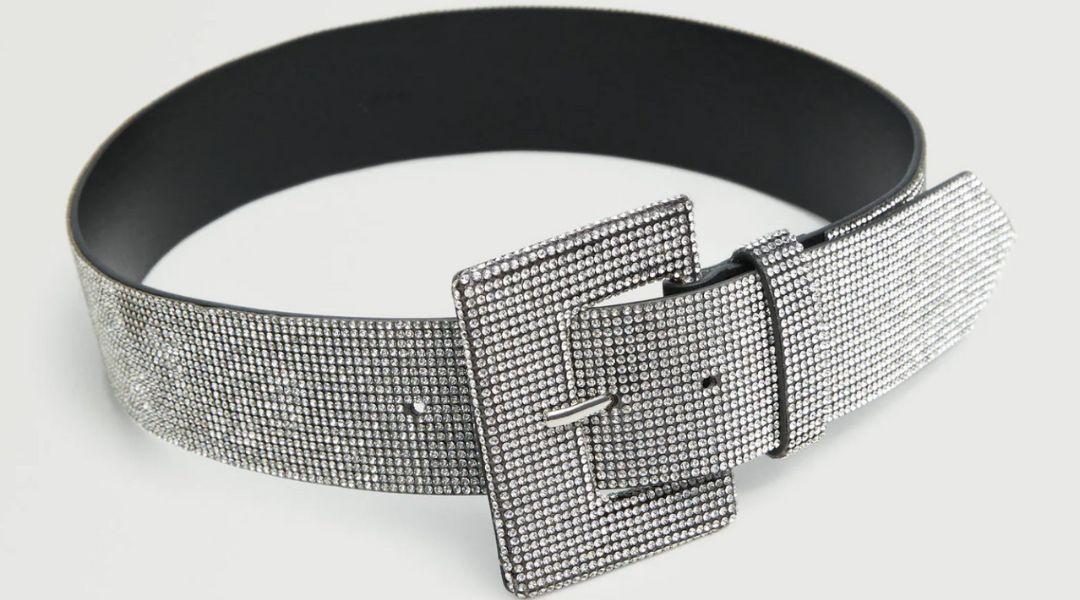 square buckle sparkly belt for bridesmaid dress
