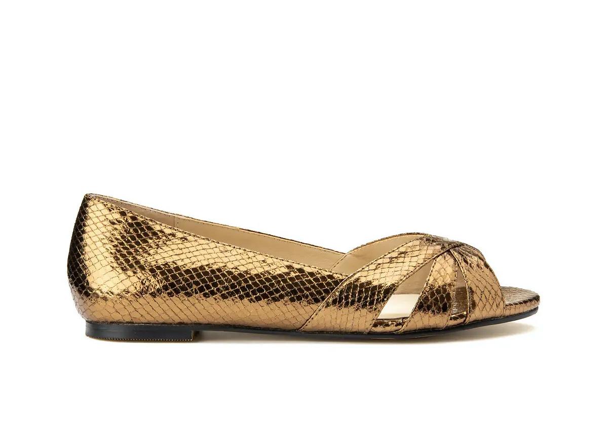 gold formal flats