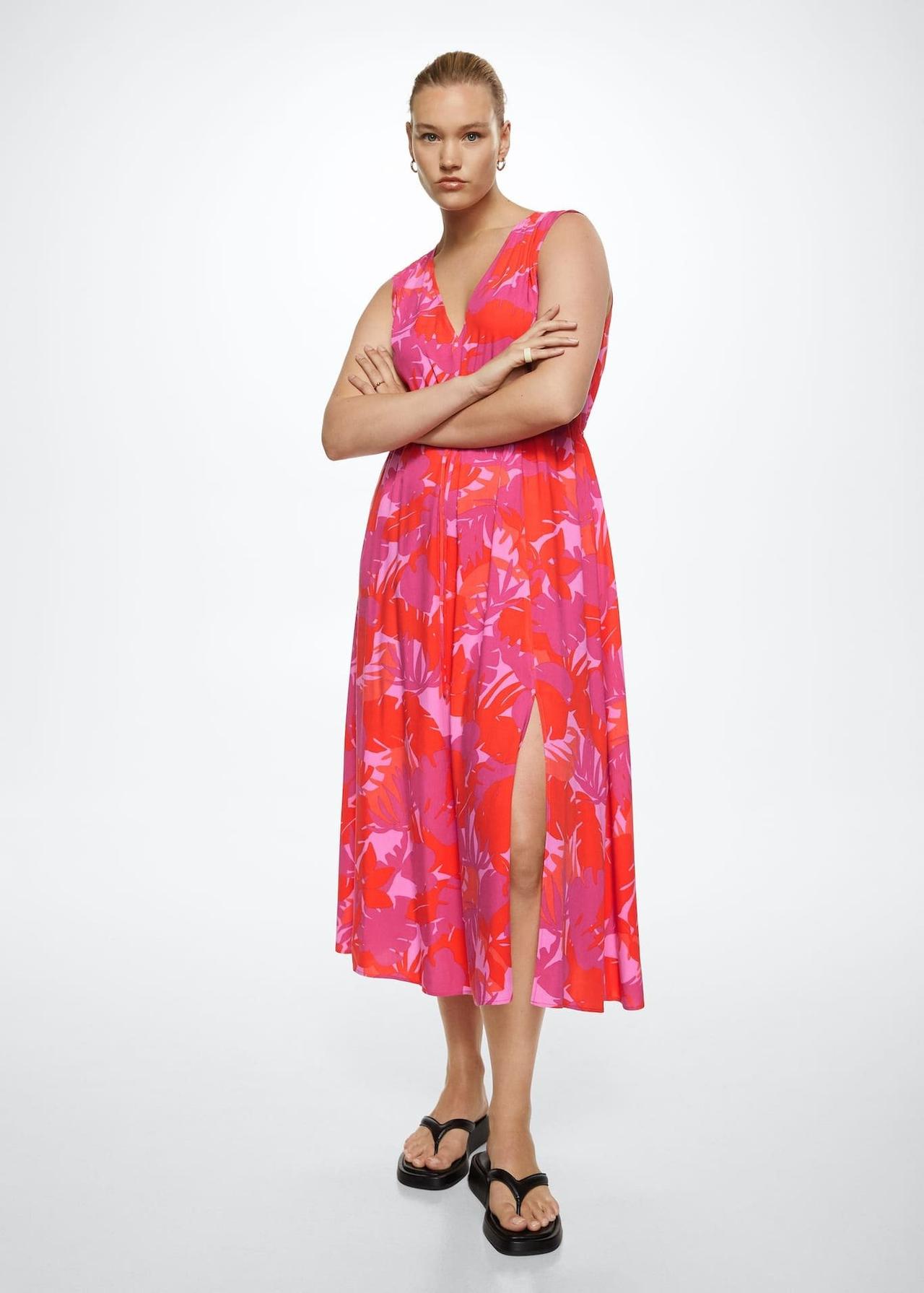 pink and red summer  cheap wedding guest dress