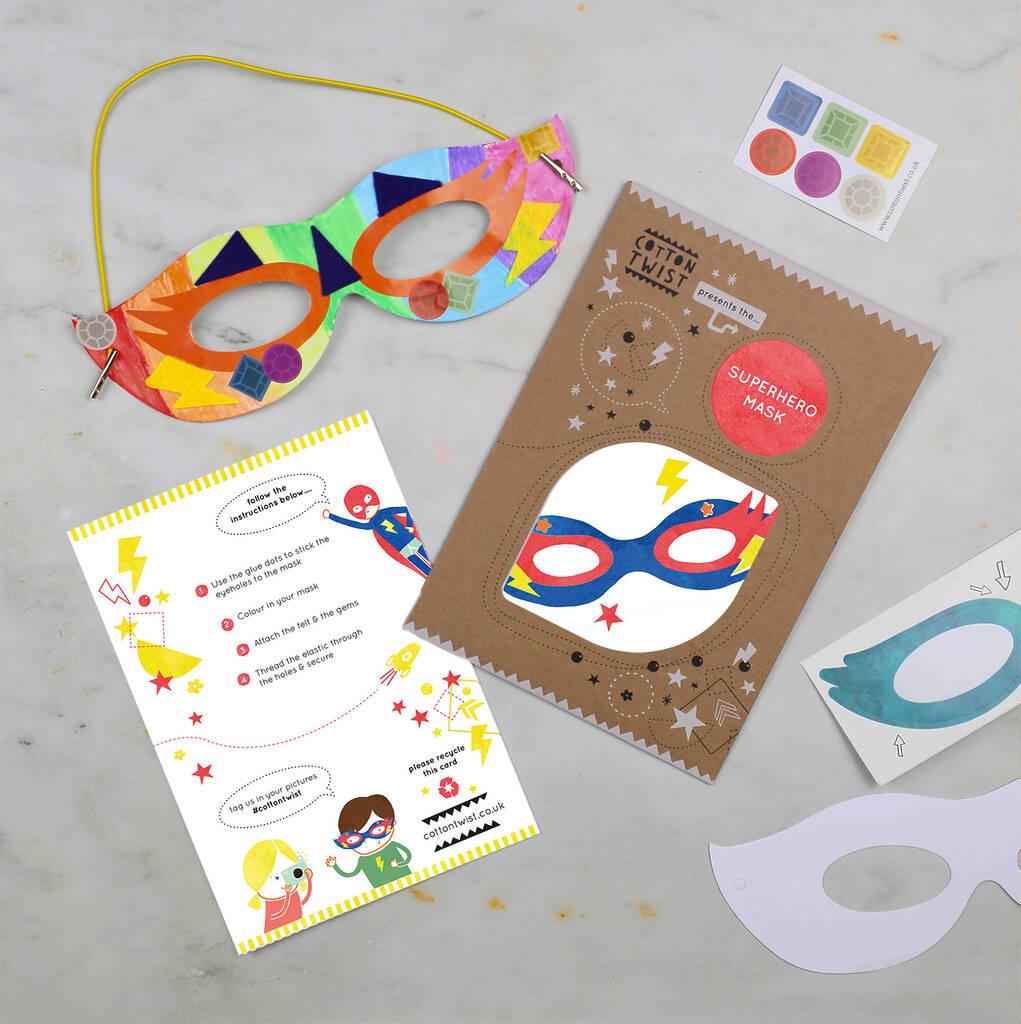 Make your own superhero mask kit for a wedding favour