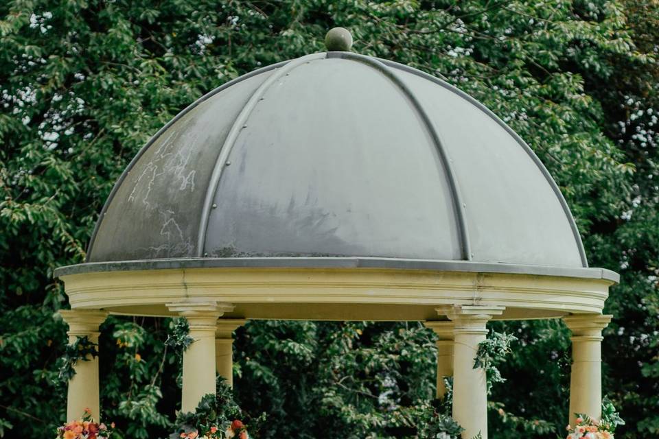 Outdoor wedding ceremony gazebo