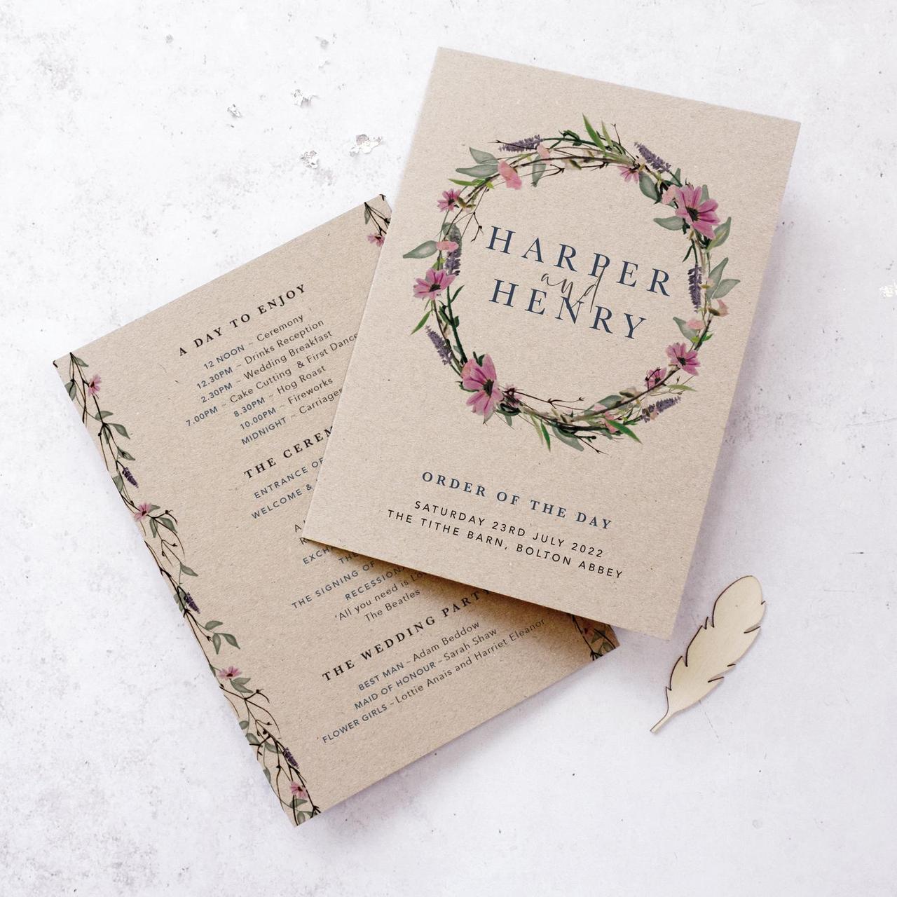 10 Wedding Order of Service Booklets *Glitter Hearts* *FREE POSTAGE* 