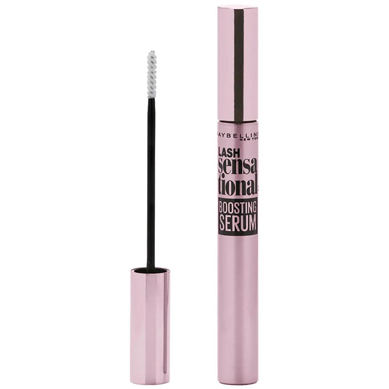 Maybelline eyelash growth serum in a pink tube