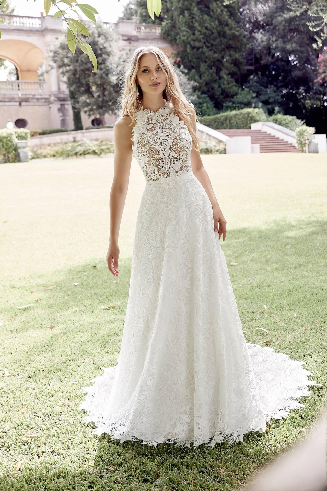 Floral Detachable Long Sleeves Fairytale Style Wedding Dress | Full Moon  Bridal