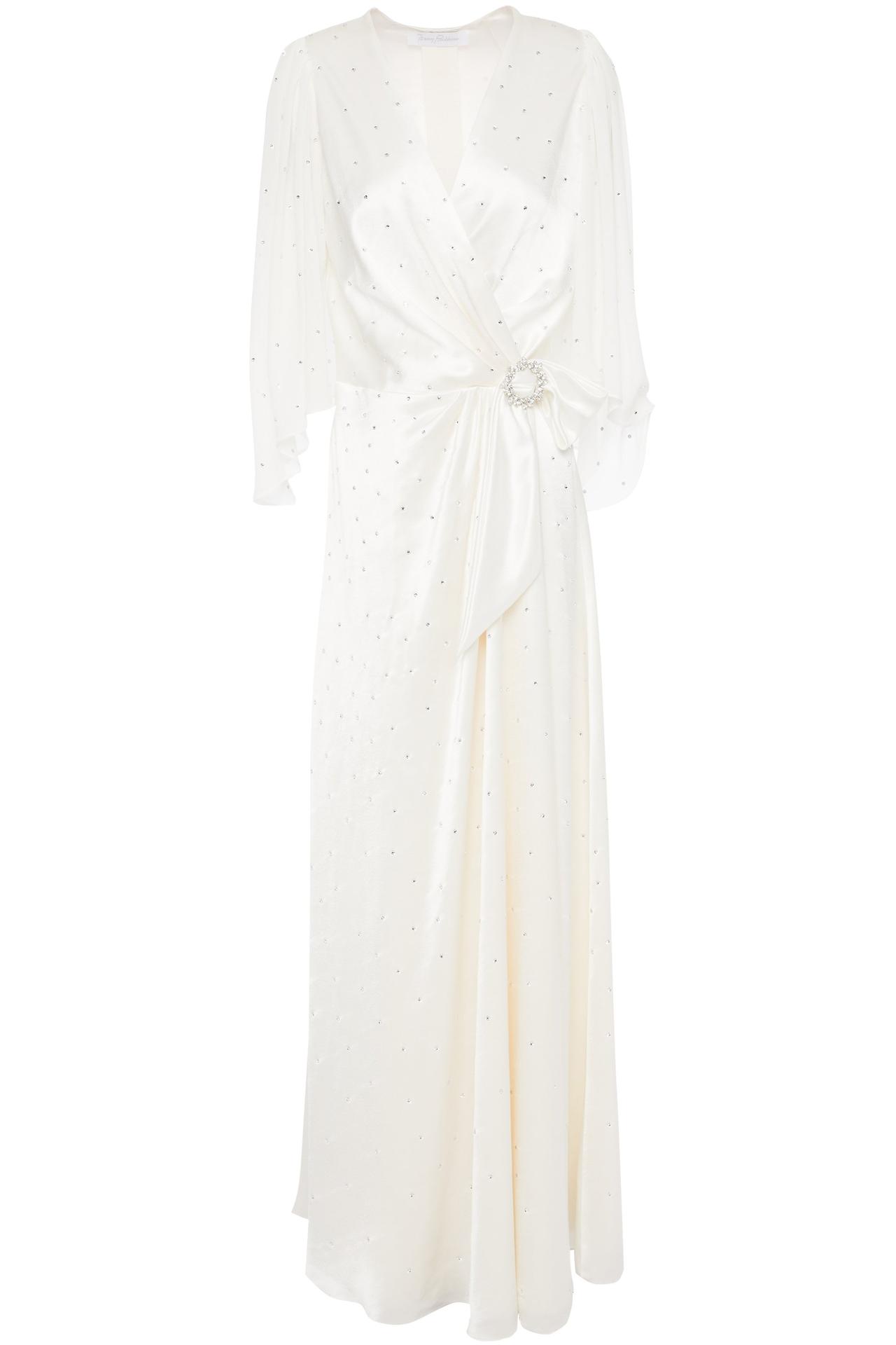 Jenny Packham rhinestone wrap over bridal dress