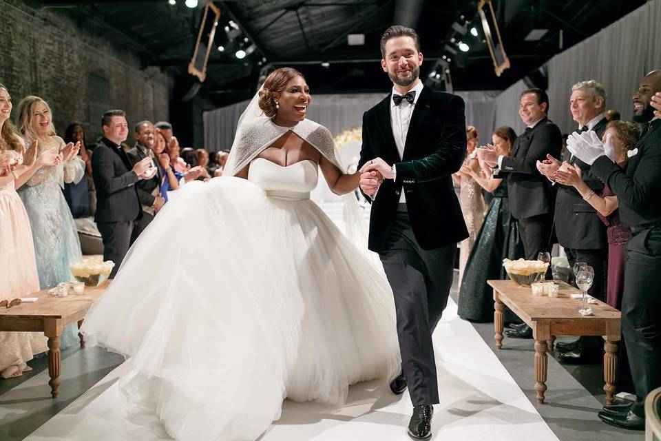 Serena Williams in the most expensive wedding dress of all time