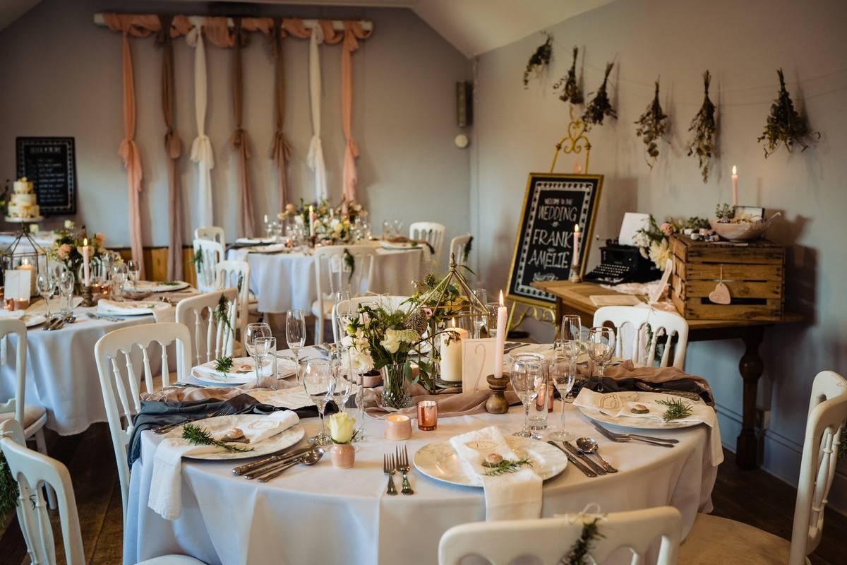 Small wedding venue dining table