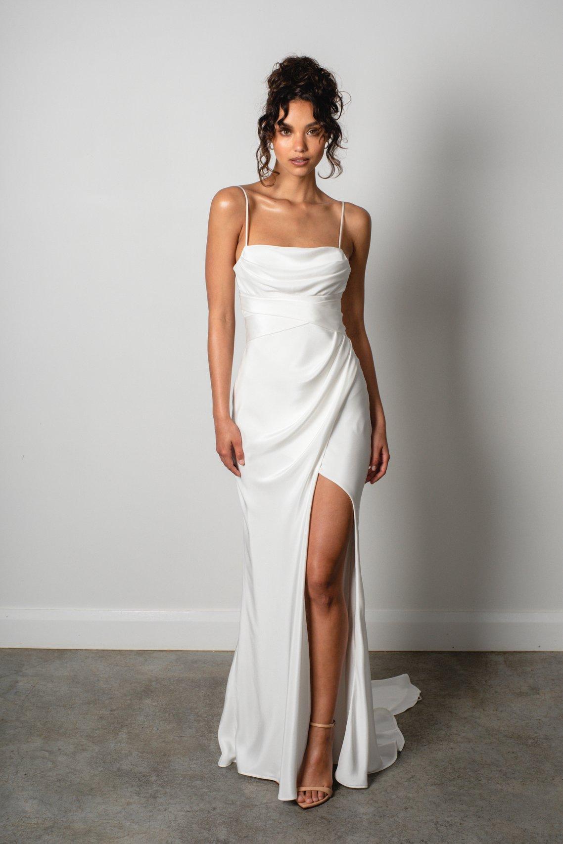 Strapless Simple Satin Ballgown Wedding Dress | Stella York Wedding Dresses