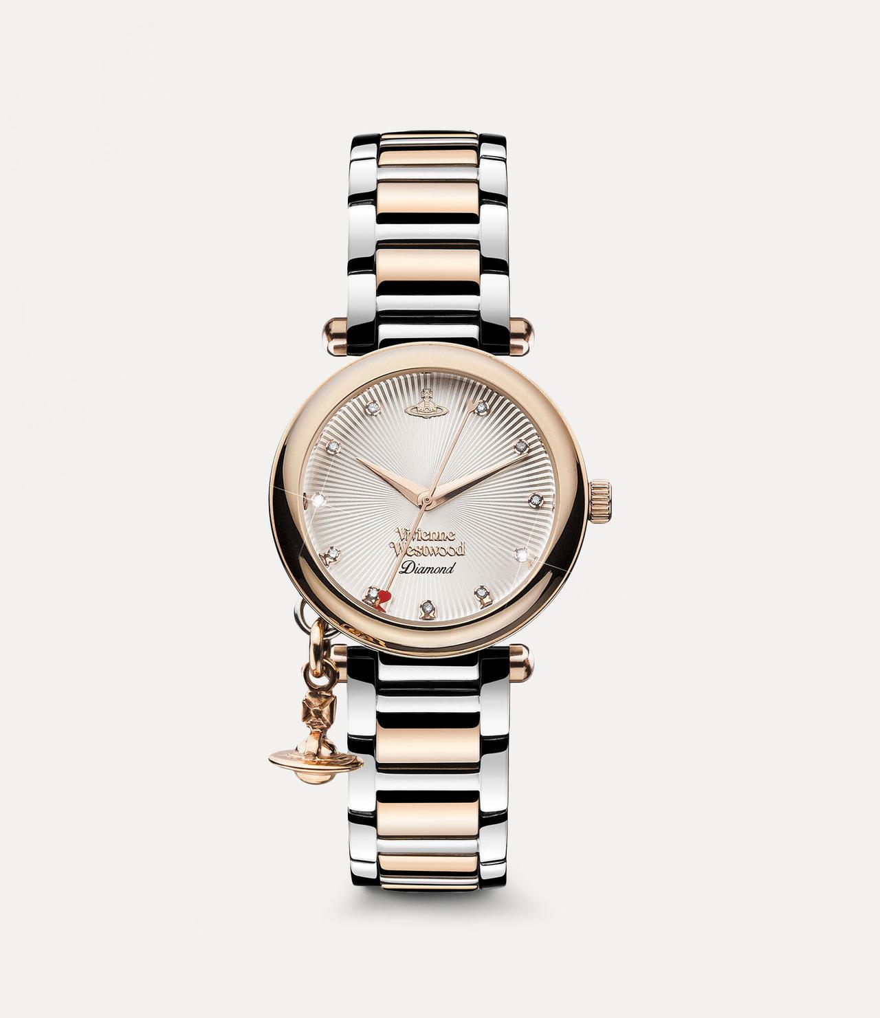 Rose gold and diamond watch