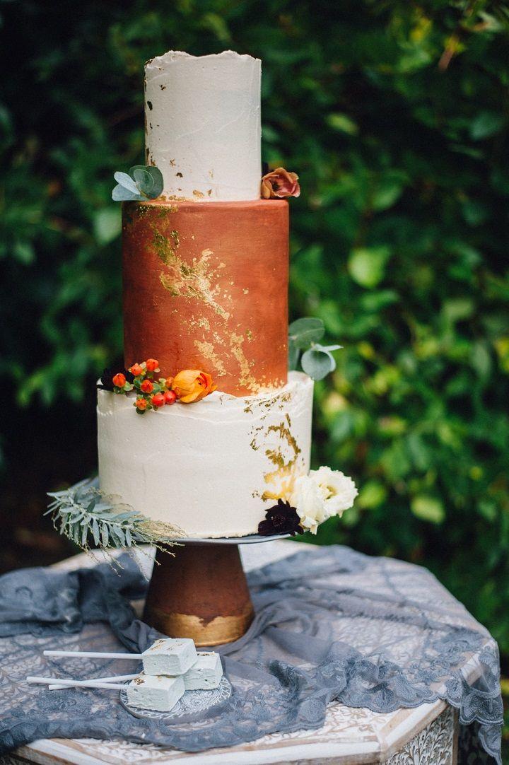 burnt orange wedding cake ideas