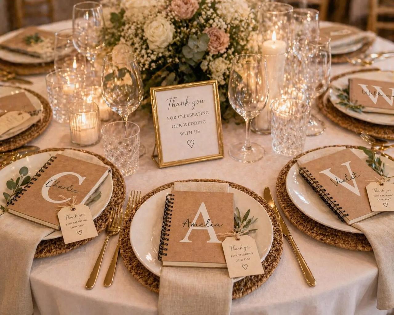 Personalised Wedding Favour A6 Notebook