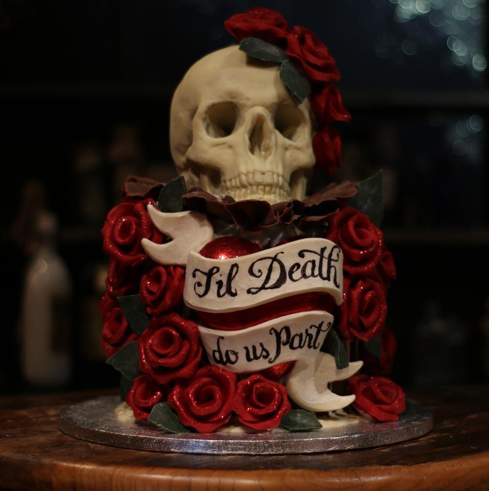 Gothic Rose Skull Cake Topper Till Death Do Us Part Cake Topper Black  Butterfly Cake Topper Gothic Wedding Party Decoration Black Rose Cake  Decoration -