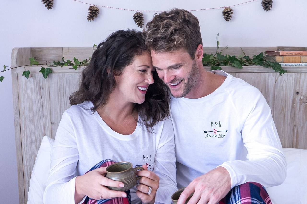 Couple Pajamas, Honeymoon Gift, Customized Matching Pajamas