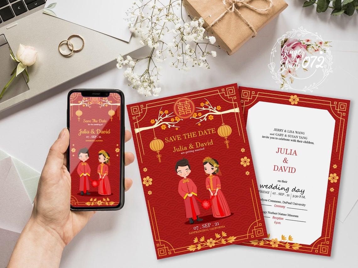 Chinese wedding save the date