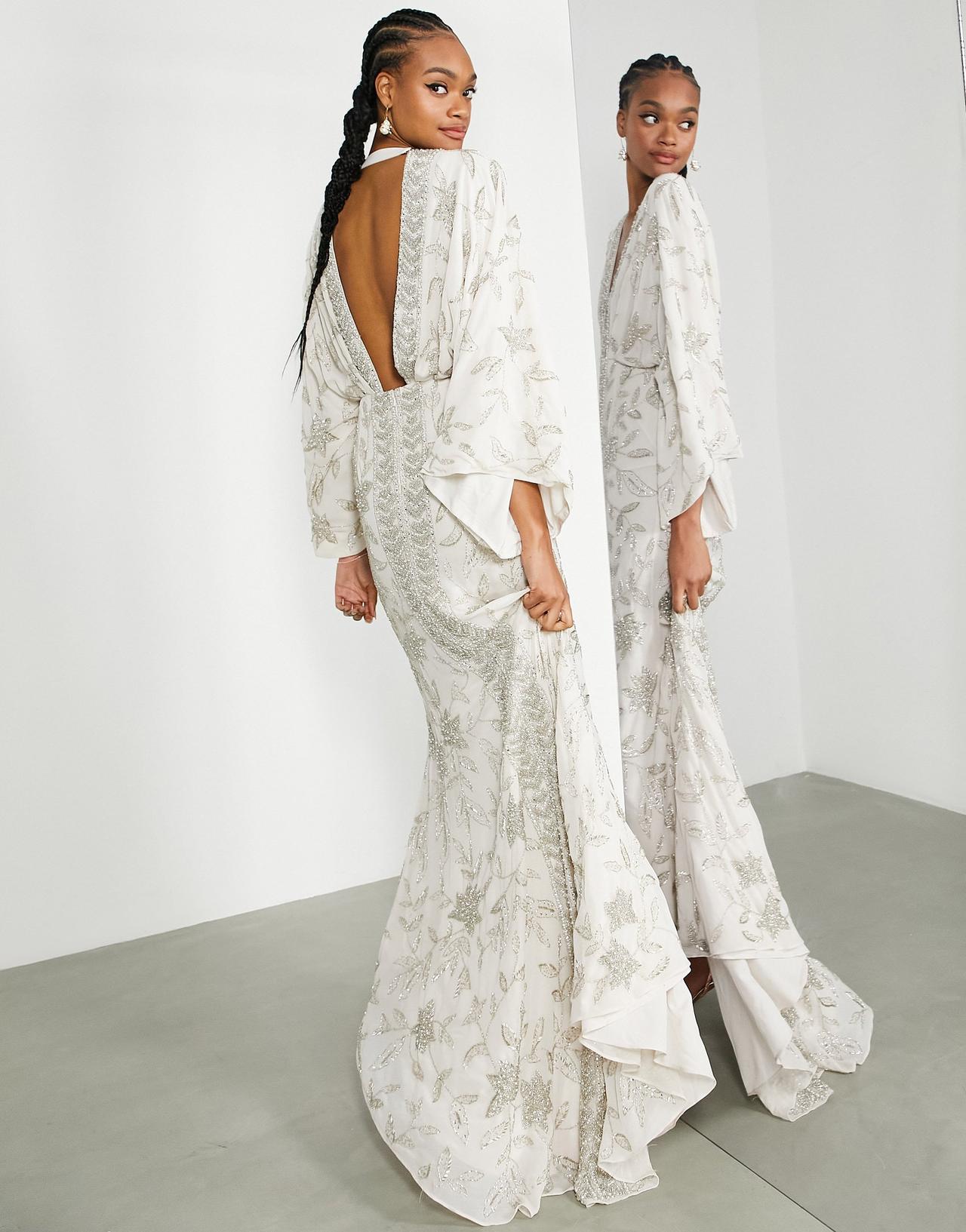 Kimono Sleeves Wedding Gown Dress (XZ099) - China Wedding Dress Designs and  Evening Dress price | Made-in-China.com