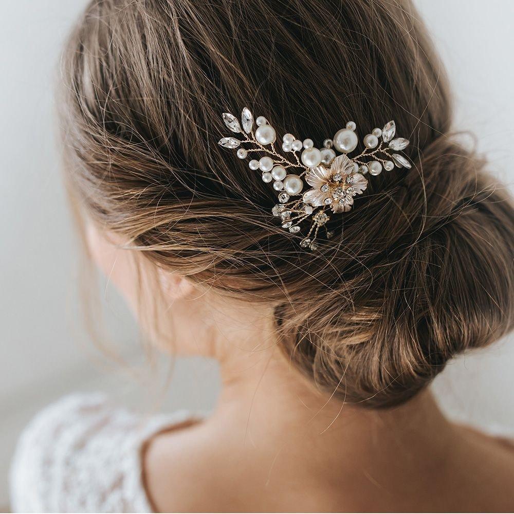 Vintage Inspired Swarovski Crystal Bridal Flower Hair Comb – La Bella Bridal  Accessories