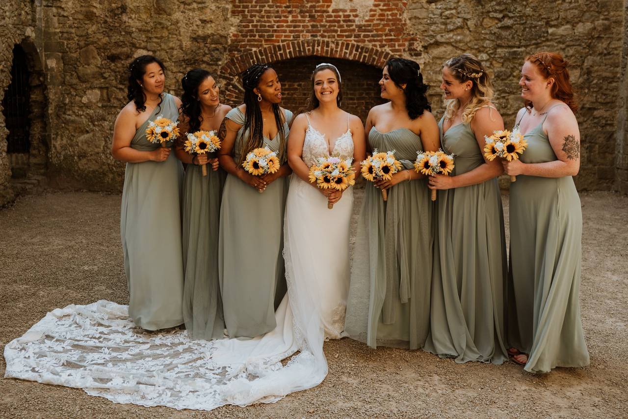 Bridesmaid dresses that go with sunflowers hotsell