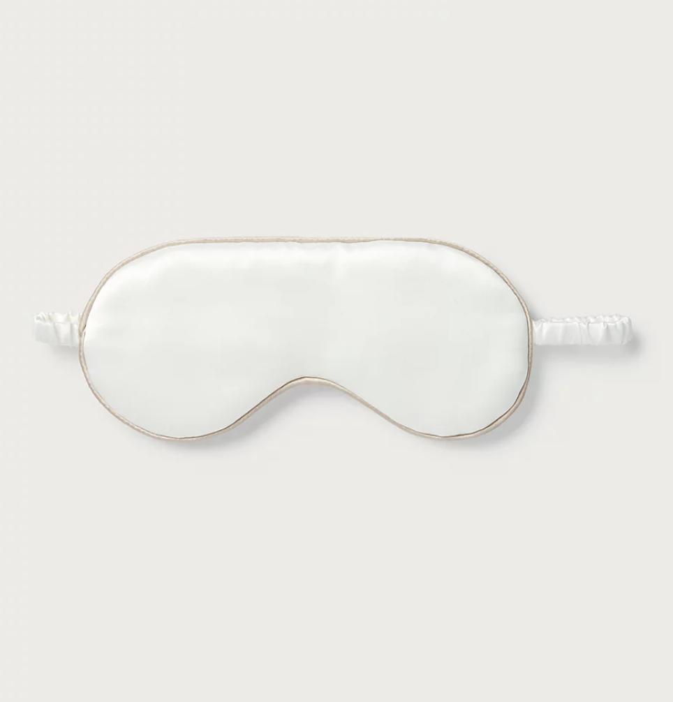The White Company silk eye mask in ivory