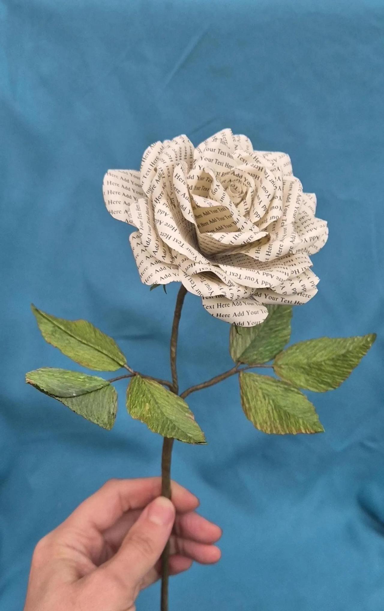 First Wedding Anniversary Personalised Paper Rose – Etsy