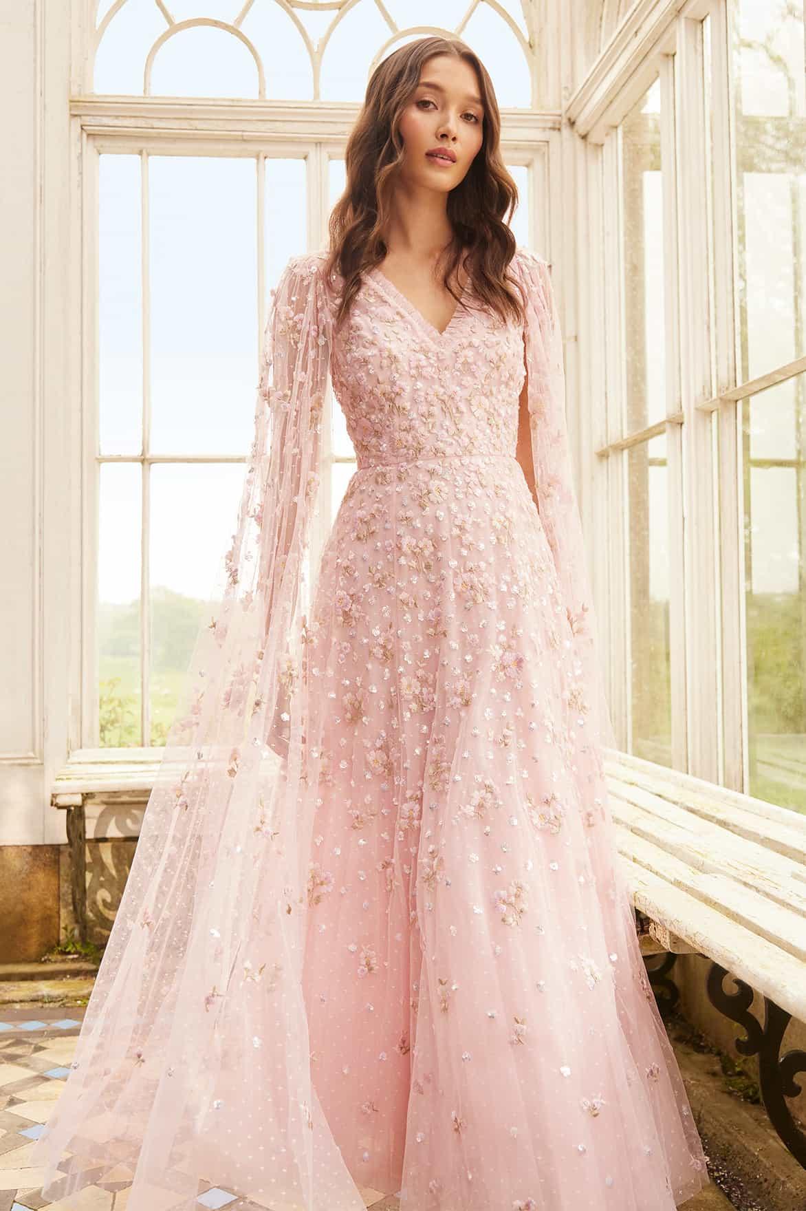 Pink high low wedding dress hotsell