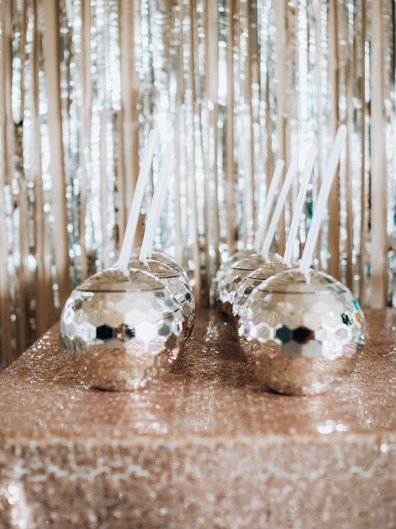 Hanging Disco Ball Decor Above Dance Floor