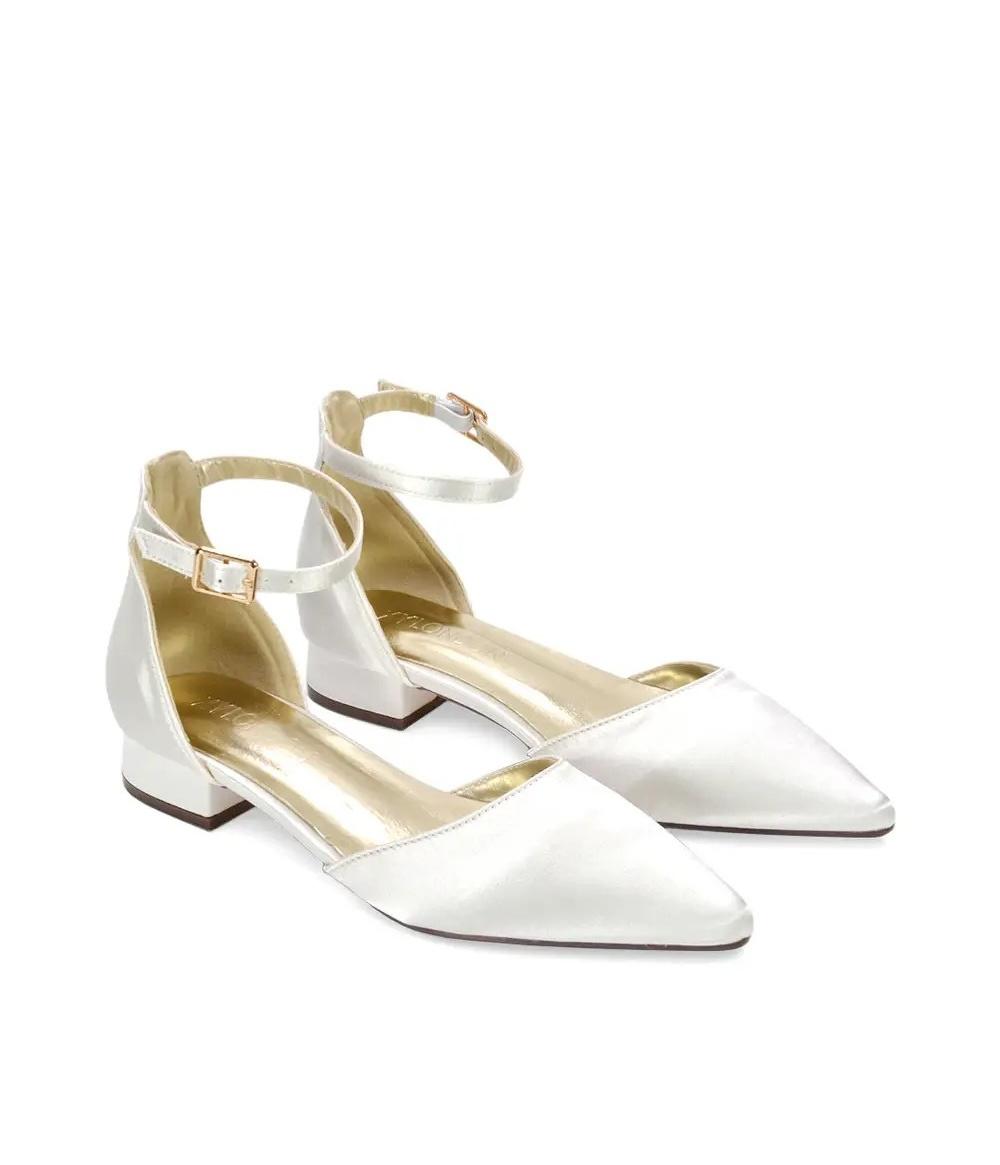 XY London Jenny Ivory Satin Bridal Court Shoes - Debenhams