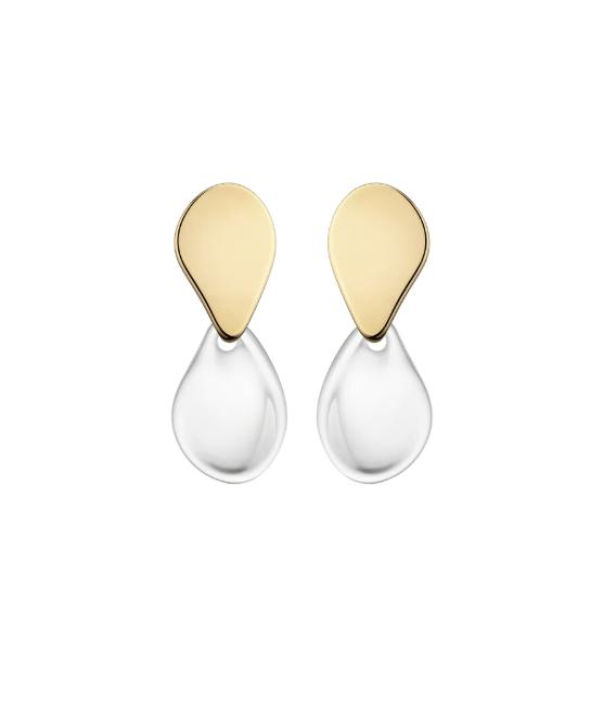 gold plated pearl oversized statement earrings from Polene