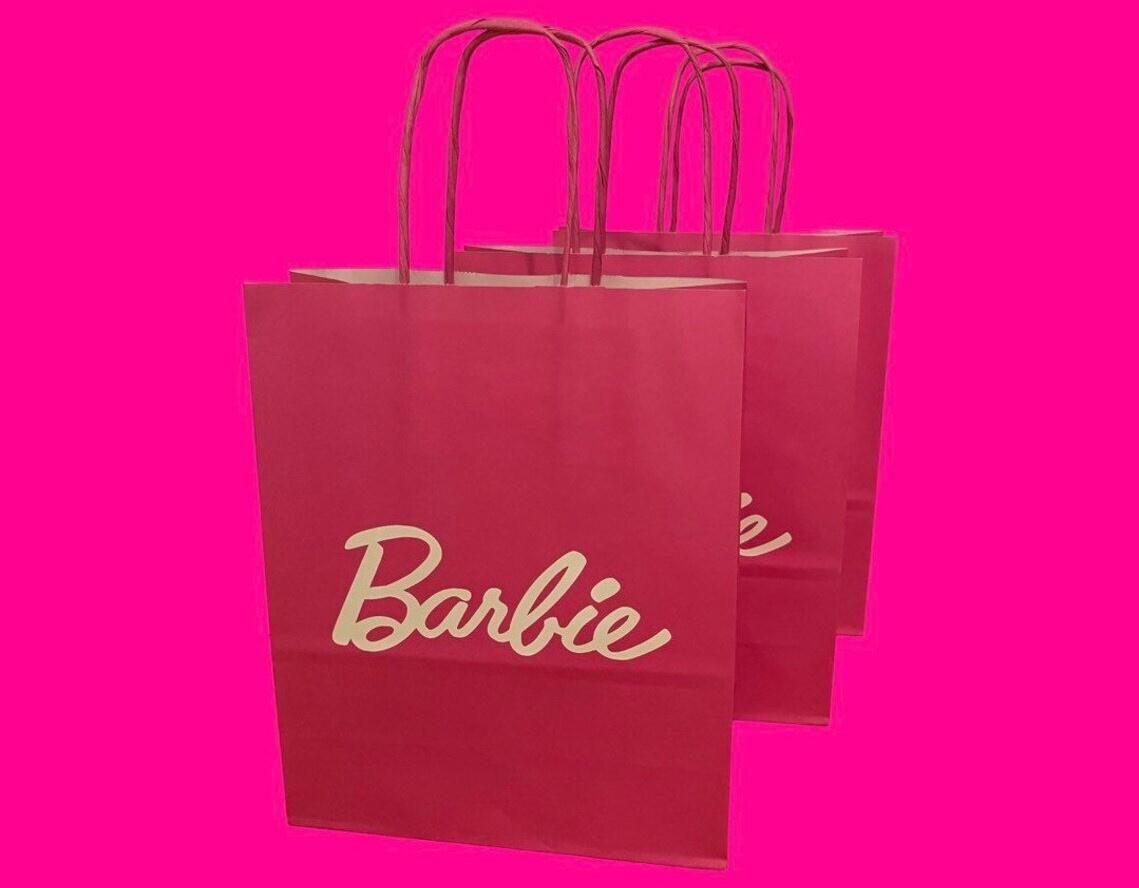 Hot pink Barbie paper bags