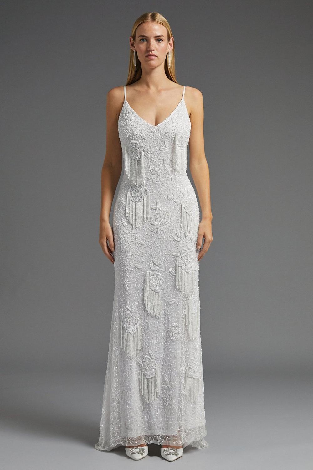 Vienna Prom Dress 8855 One Shoulder Sequin Fringe Slit Backless Prom D –  Glass Slipper Formals