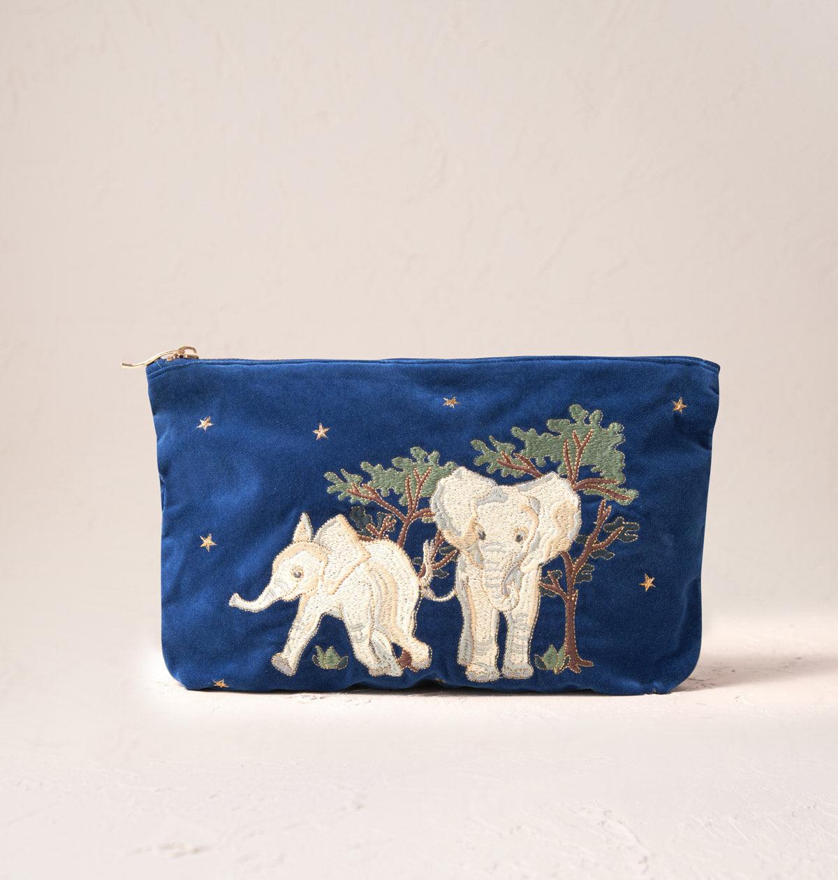 elephant velvet pouch
