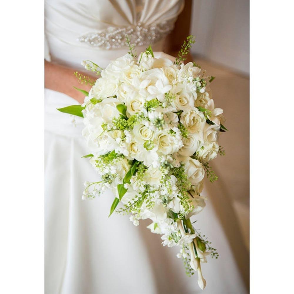 small cascading bridal bouquets