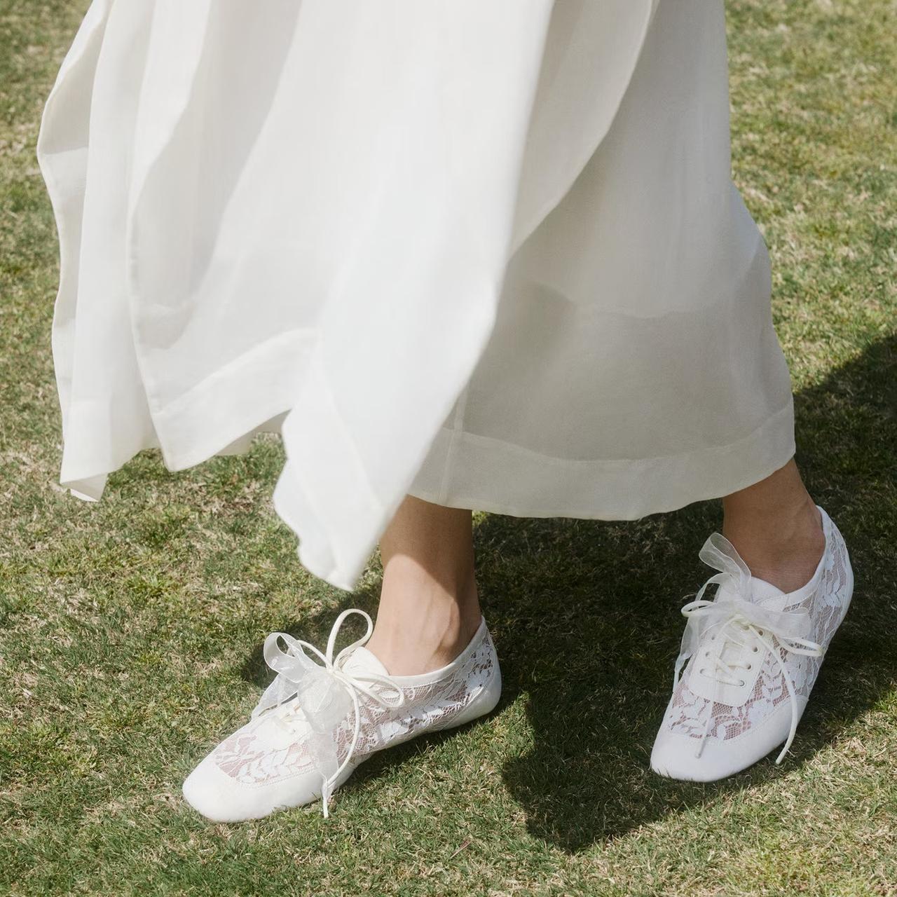 Square-Toe Lace-Up Sneakerinas (Cristina) - Vivaia 