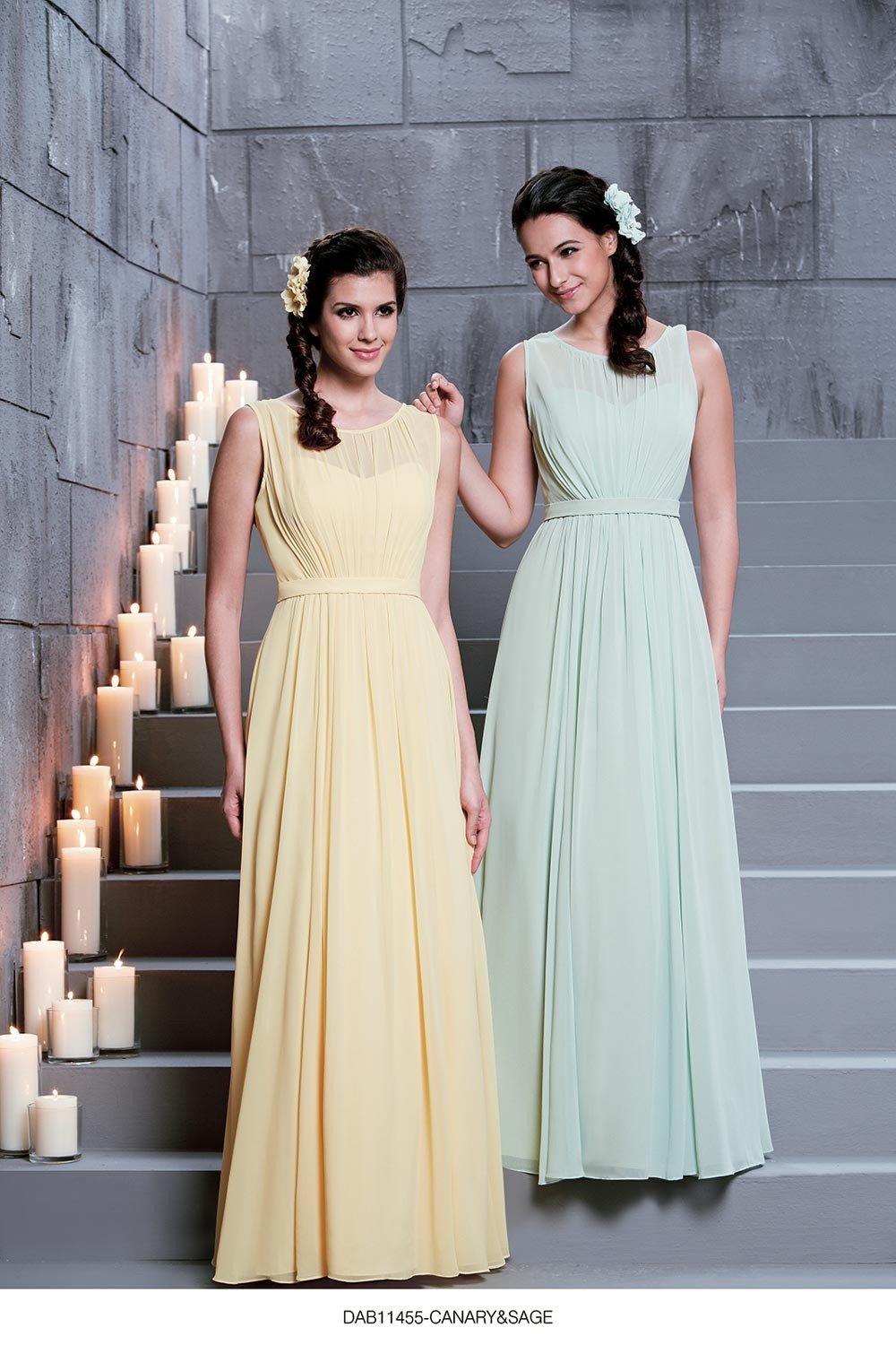 canary bridesmaid dresses