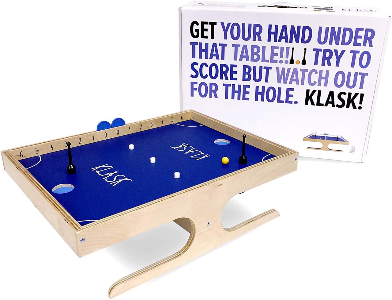 KLASK 4 : The 4 Player Magnetic Party Game of Skill That's Half Foosball,  Half Air Hockey 