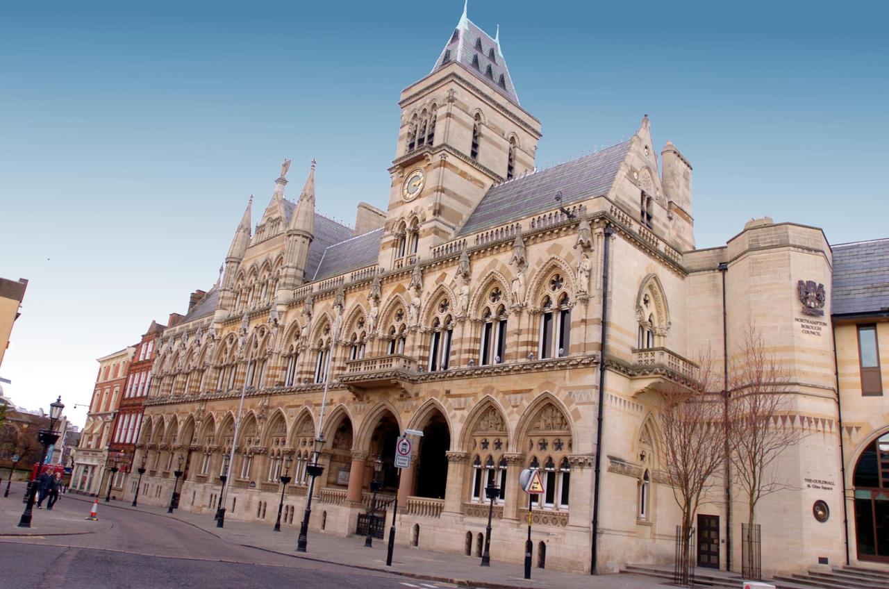 Exterior of Northamptonshire wedding venue Guildhall Northampton