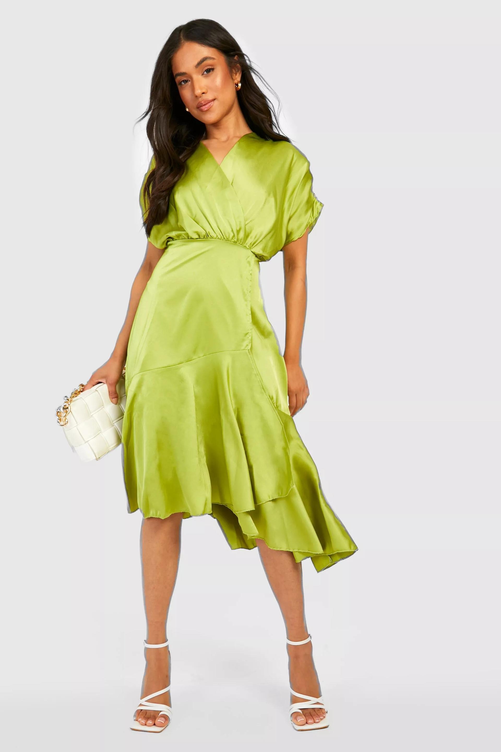 138271 Green Satin Dress 