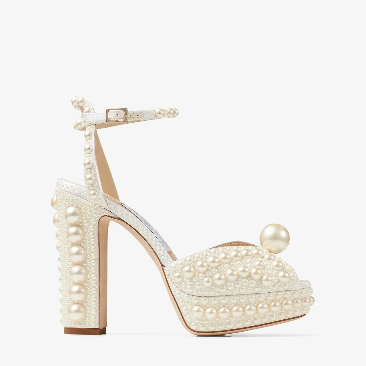 Pearl wedding shoes for bride on sale