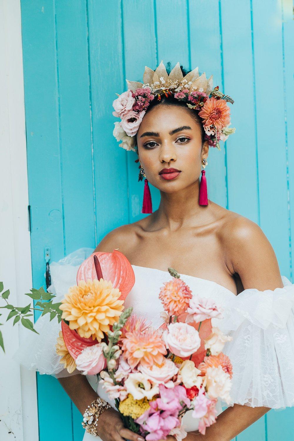 Simple flower deals crown wedding