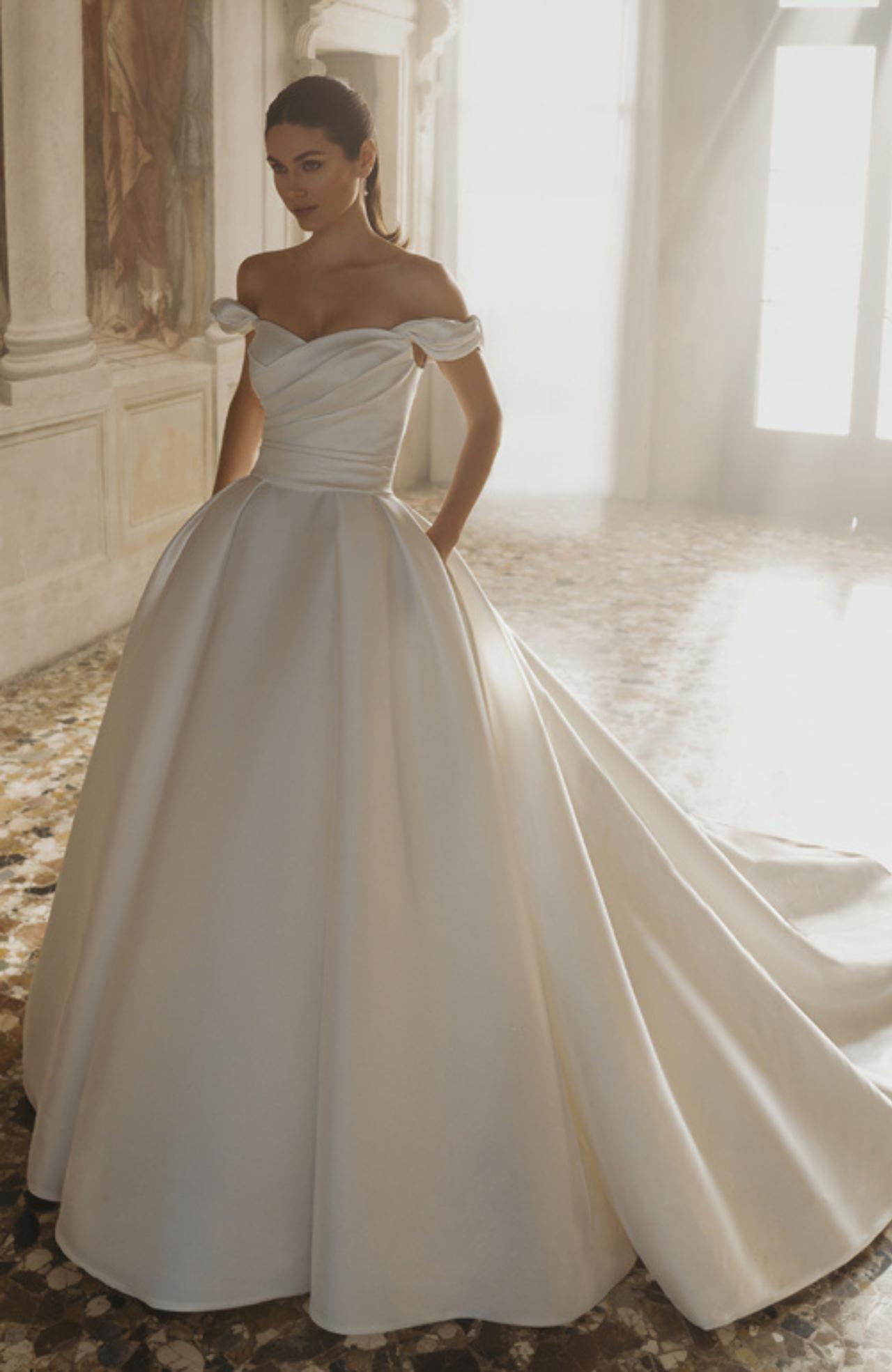 white ballgown wedding dress 