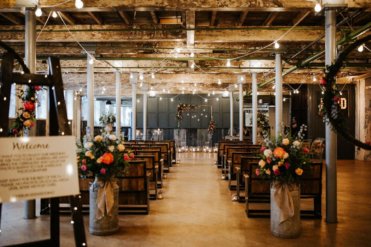 Lancashire wedding venue Holmes Mill dressed for a ceremony