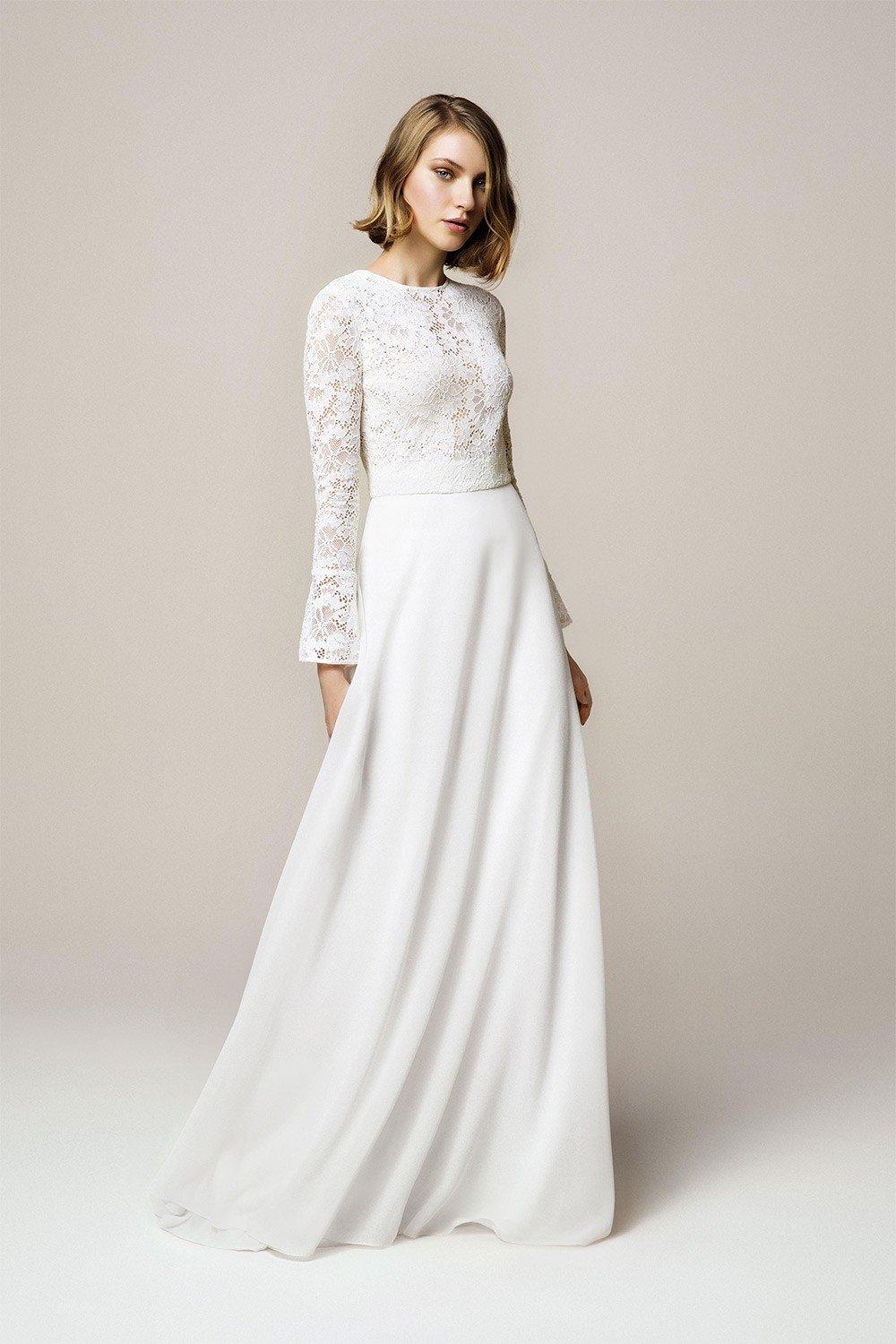 Vintage-Inspired Wedding Gown with Long Sleeves – loveangeldress