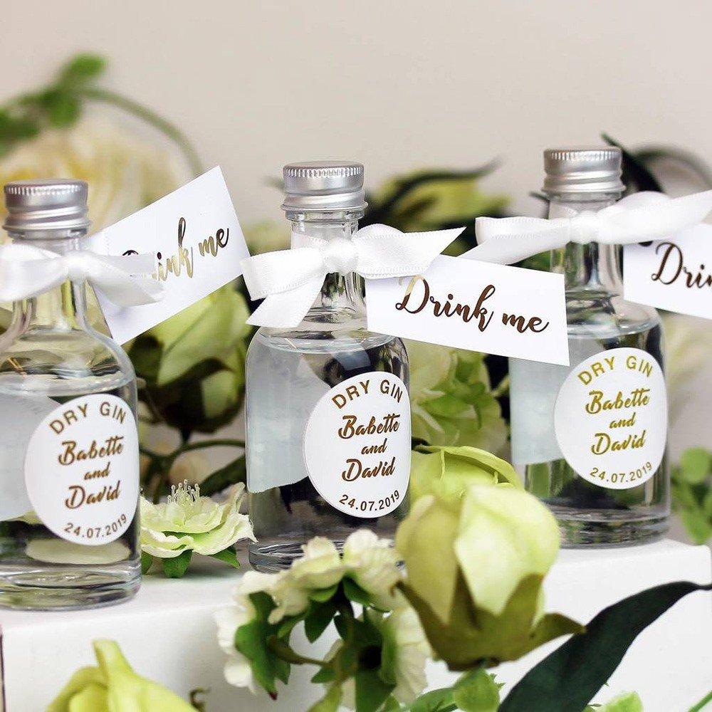 Personalised Miniature Jar Wedding Favours x 20 in Vintage Style 