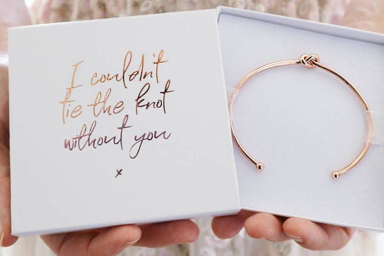 I couldn't tie the knot without you rose gold bangle