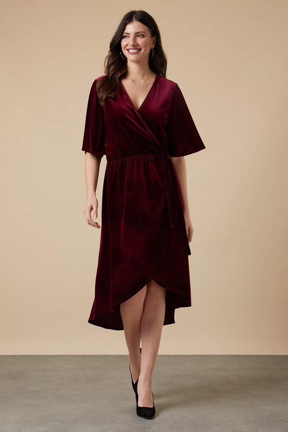 Target velvet 2024 wrap dress