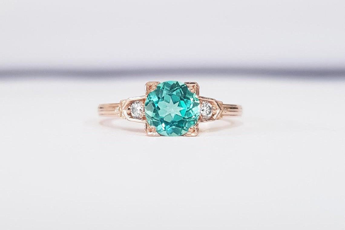 Green sapphire ring